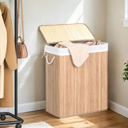 100L Laundry Basket with Dual Sorting Compartments for Dirty Clothes by Songmics