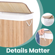 100L Laundry Basket with Dual Sorting Compartments for Dirty Clothes by Songmics