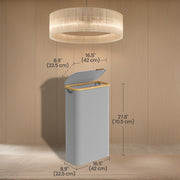 Slim 65L Laundry Basket with Lid Space Saving Hamper for Bathroom or Bedroom by Songmics