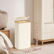 Slim 65L Laundry Basket with Lid Space Saving Hamper for Bathroom or Bedroom by Songmics