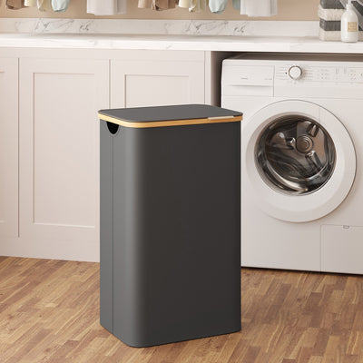 Large Laundry Hamper with Lid 90L Foldable Basket for Clothes and Towels by Songmics
