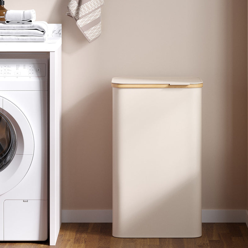 Large 90L Laundry Hamper with Lid Foldable Basket for Clothes Storage by Songmics