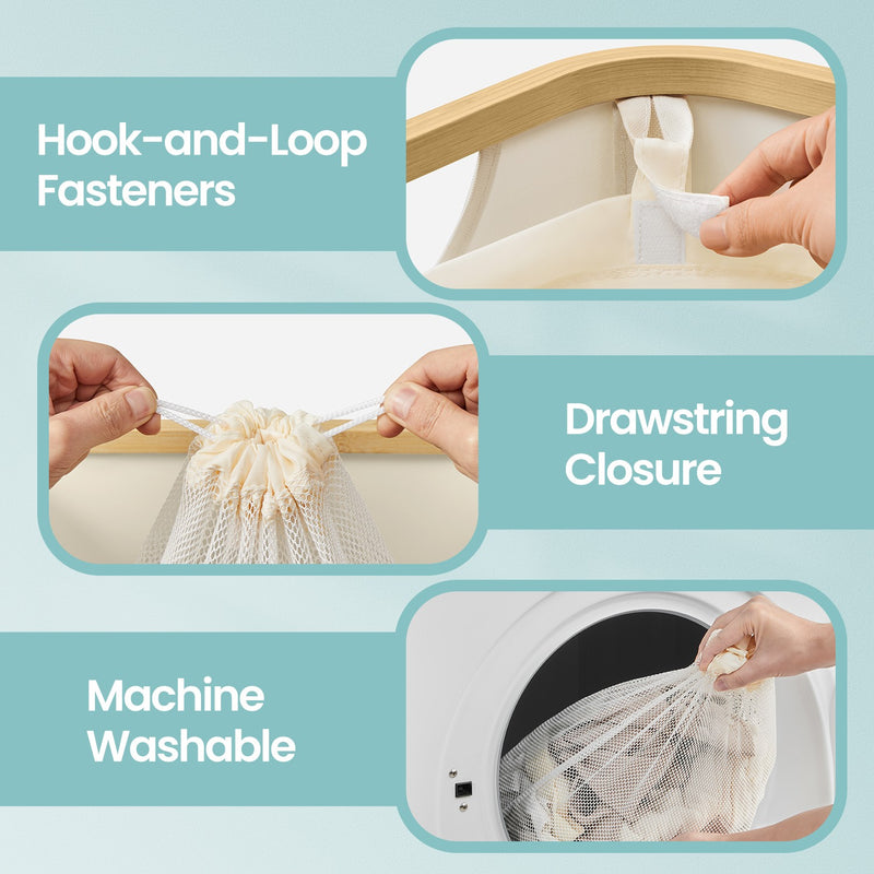 Large 90L Laundry Hamper with Lid Foldable Basket for Clothes Storage by Songmics