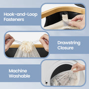 Large 2 Section Laundry Hamper with Lid 130L Capacity for Sorting Clothes by Songmics