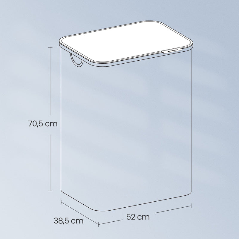 Large 2 Section Laundry Hamper with Lid 130L Capacity for Sorting Clothes by Songmics