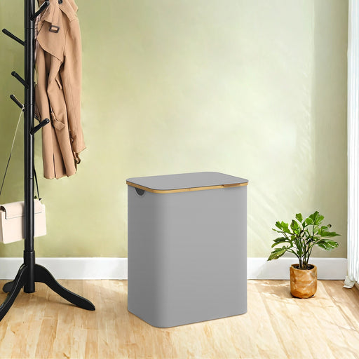 130L Large Laundry Basket with Lid and Dual Compartments for Sorting Clothes by Songmics