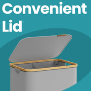 130L Large Laundry Basket with Lid and Dual Compartments for Sorting Clothes by Songmics