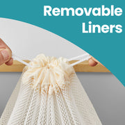 130L Large Laundry Basket with Lid and Dual Compartments for Sorting Clothes by Songmics