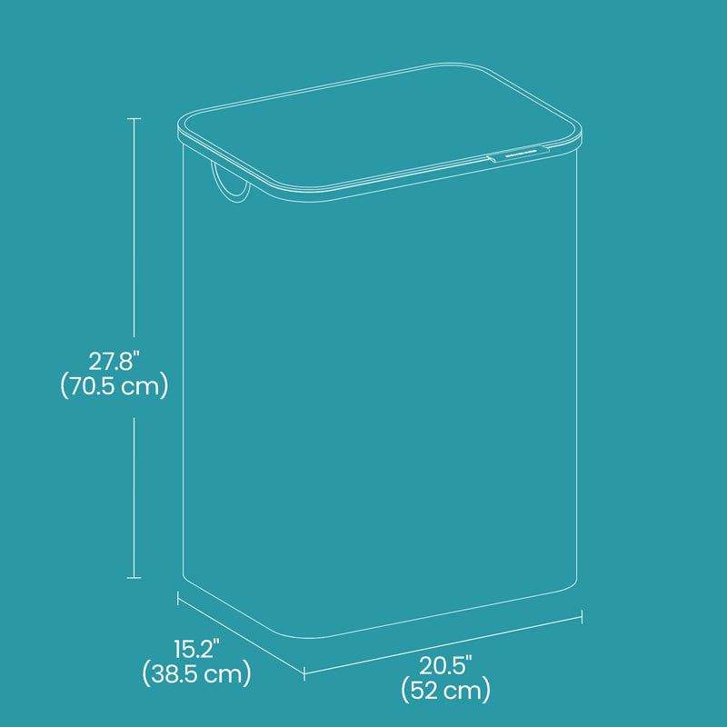 130L Large Laundry Basket with Lid and Dual Compartments for Sorting Clothes by Songmics