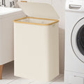 Large 2 Section Laundry Basket with Lid 130L Foldable Hamper for Sorting Clothes by Songmics