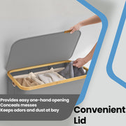 Large 150L 3 Section Laundry Hamper with Lid for Sorting Clothes by Songmics