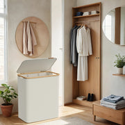 Large 3 Section Laundry Basket with Lid 150L for Organised Washing Storage by Songmics