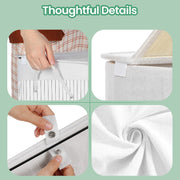 Bamboo Laundry Basket with Two Sorting Compartments and Removable Liner Bag by Songmics