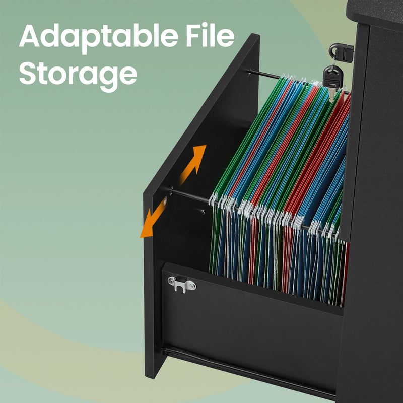 Mobile 2-Drawer Filing Cabinet and Printer Stand with Lock by Vasagle VASAGLE