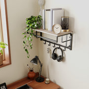 Wall Mounted Coat Rack with Shelf and 5 Removable Hooks for Hallway or Bedroom by Vasagle