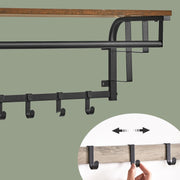 Wall Mounted Coat Rack with Shelf and 5 Removable Hooks for Hallway or Bedroom by Vasagle