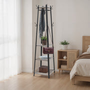 Coat Rack Stand with Hooks and 3 Storage Shelves for Entryway or Hallway by Vasagle