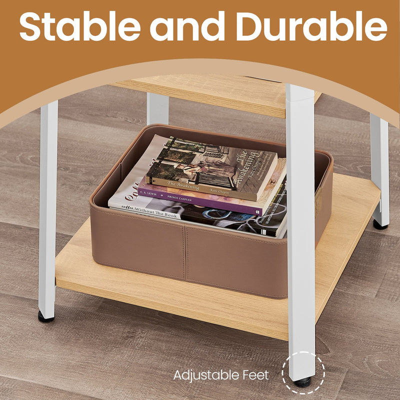 Freestanding Coat Rack with Hooks and 3 Storage Shelves for Hallway or Entryway by Vasagle