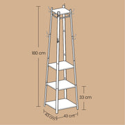 Freestanding Coat Rack with Hooks and 3 Storage Shelves for Hallway or Entryway by Vasagle