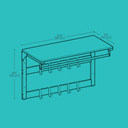 Wall Mounted Coat Rack and Shelf with 10 Removable Hooks and Hanging Rail by Vasagle
