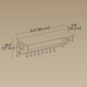 Wall Mounted Coat Rack with Shelf and 5 Removable Hooks for Hallway or Entryway by Vasagle