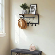 Wall Mounted Coat Rack with Shelf and 8 Hooks for Hallway or Living Room by Vasagle
