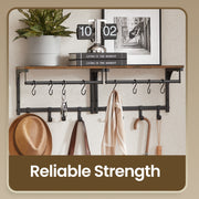Wall Mounted Coat Rack with Shelf and 8 Hooks for Hallway or Living Room by Vasagle
