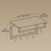 Wall Mounted Coat Rack with Shelf and 8 Hooks for Hallway or Living Room by Vasagle