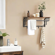 Wall Mounted Coat Rack with Shelf and 5 Removable Hooks for Entryway Storage by Vasagle