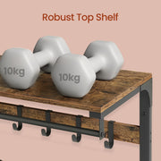 Wall Mounted Coat Rack with Shelf and 10 Removable Hooks for Entryway Storage by Vasagle