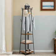 Freestanding Coat Rack with Storage Shelves and Hooks for Entryway by Vasagle VASAGLE