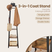 Freestanding Coat Rack with Storage Shelves and Hooks for Entryway by Vasagle VASAGLE