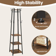 Freestanding Coat Rack with Storage Shelves and Hooks for Entryway by Vasagle VASAGLE
