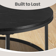 Modern Round Coffee Table with Sturdy Metal Frame for Living Room by Vasagle