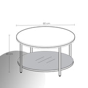 Modern Round Coffee Table with Sturdy Metal Frame for Living Room by Vasagle