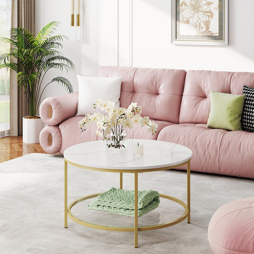 Modern Coffee Table with Storage Shelf for Living Room or Sofa Area by Vasagle