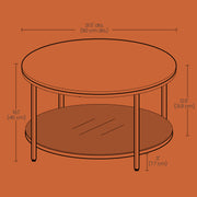 Modern Coffee Table with Storage Shelf for Living Room or Sofa Area by Vasagle