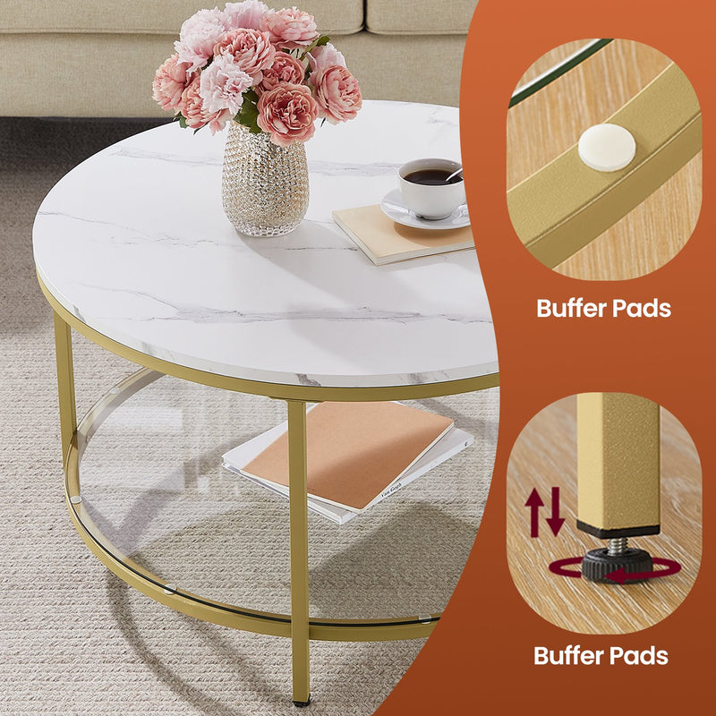 Modern Coffee Table with Storage Shelf for Living Room or Sofa Area by Vasagle