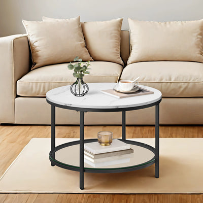 Rustic Coffee Table with Storage Shelf for Living Room or Lounge by Vasagle