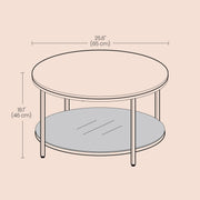 Rustic Coffee Table with Storage Shelf for Living Room or Lounge by Vasagle