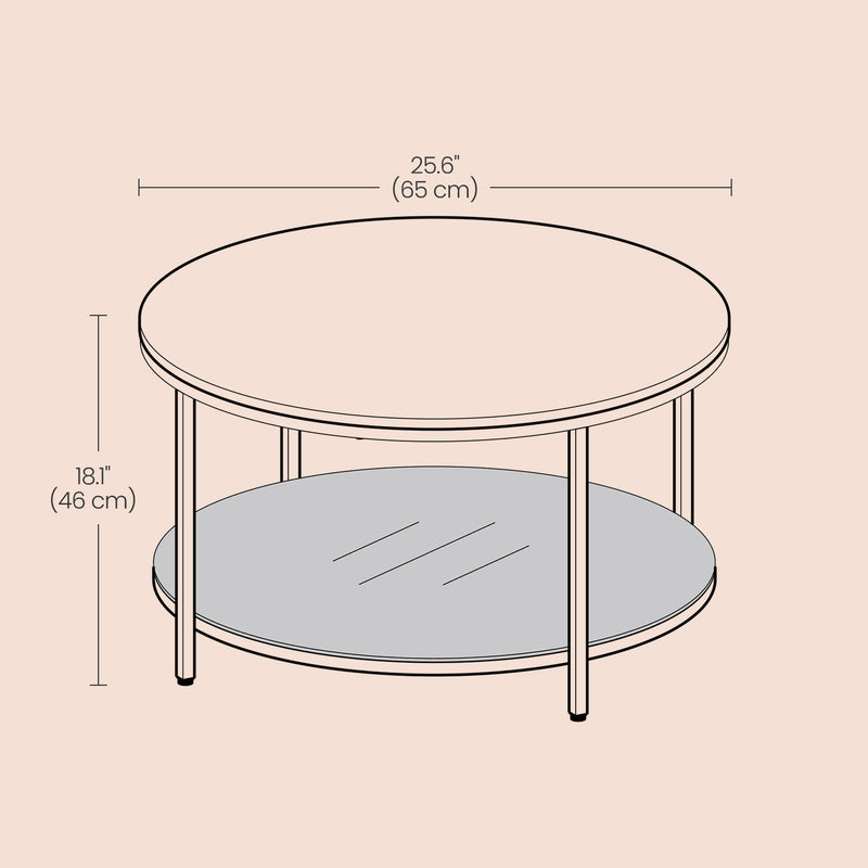 Rustic Coffee Table with Storage Shelf for Living Room or Lounge by Vasagle