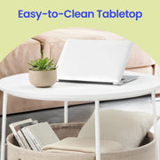 Round Coffee Table with Storage Basket Modern Centrepiece for Living Room by Vasagle