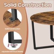 Industrial Round Coffee Table with Storage Shelf for Living Room by Vasagle