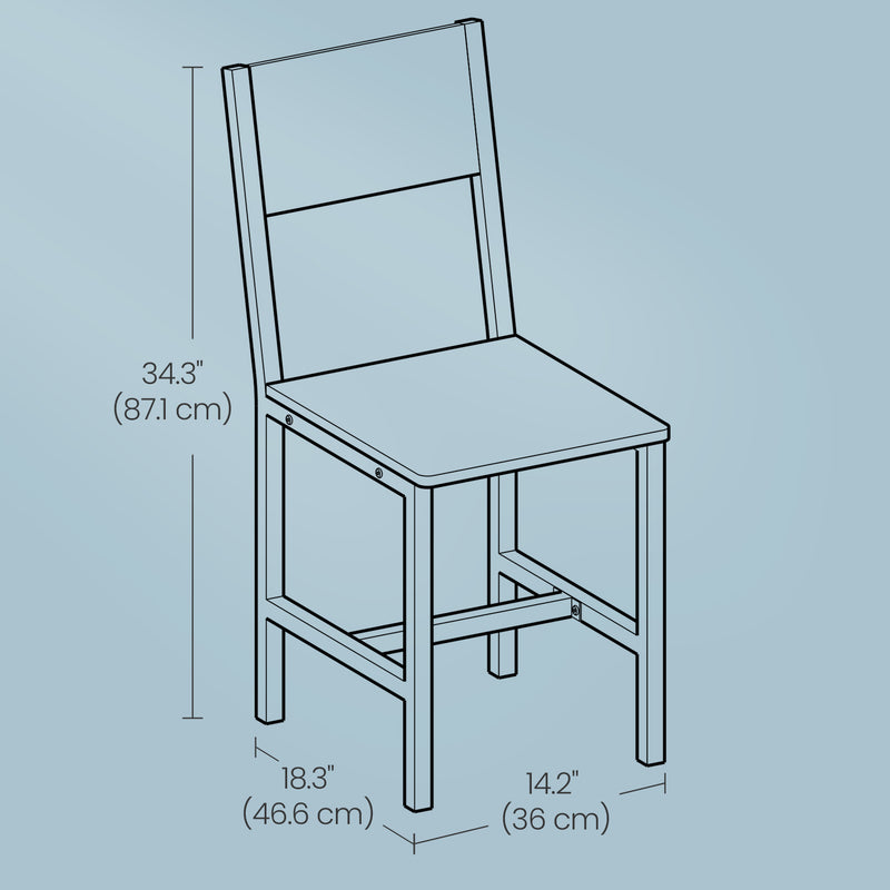 Set of 2 Upholstered Dining Chairs for Kitchen and Dining Room Comfort by Vasagle