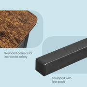 Set of 2 Rustic Dining Chairs with Steel Frame for Kitchen or Dining Room by Vasagle