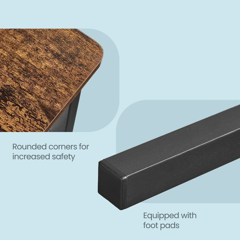 Set of 2 Rustic Dining Chairs with Steel Frame for Kitchen or Dining Room by Vasagle