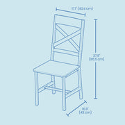 Set of 2 Rustic Dining Chairs with Steel Frame for Kitchen or Dining Room by Vasagle