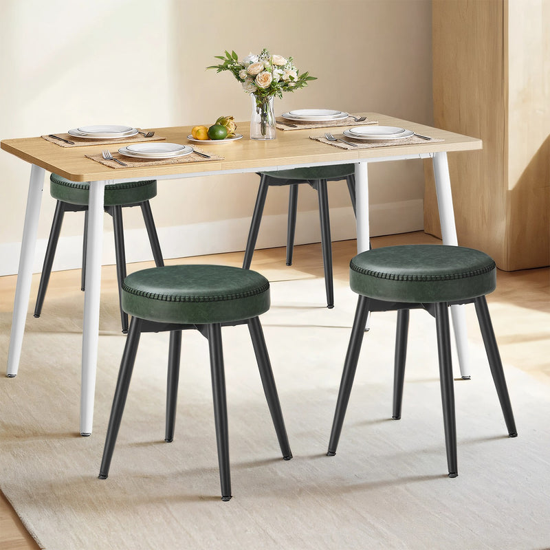 Set of 2 Upholstered Kitchen Stools in Synthetic Leather for Dining or Breakfast Bar by Vasagle