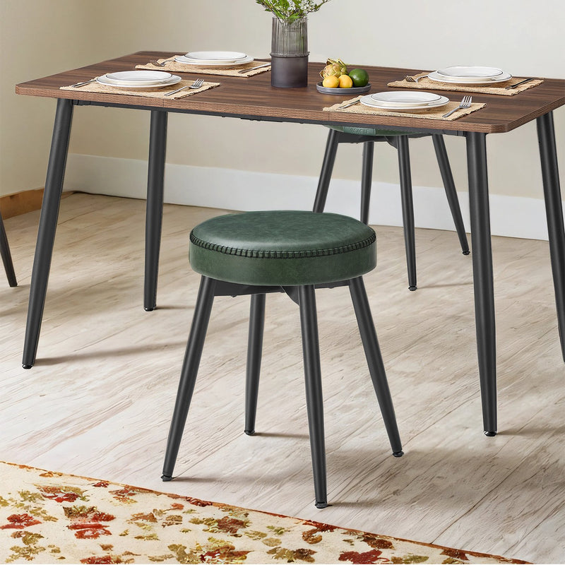 Set of 2 Upholstered Kitchen Stools in Synthetic Leather for Dining or Breakfast Bar by Vasagle