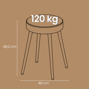 Set of 2 Upholstered Kitchen Stools in Synthetic Leather for Dining or Breakfast Bar by Vasagle